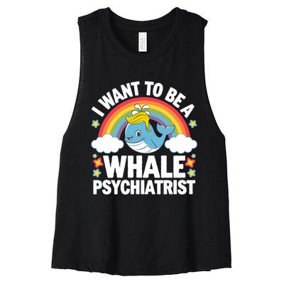 I Want To Be A Whale Psychiatrist Funny Political 2024 Women's Racerback Cropped Tank