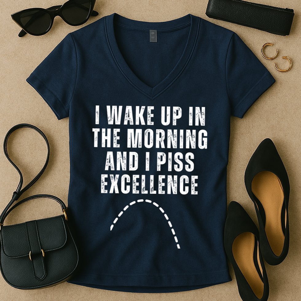 I Wake Up In The Morning And I Piss Excellence Women's V-Neck T-Shirt