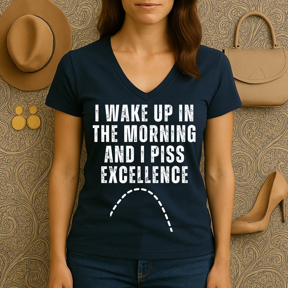 I Wake Up In The Morning And I Piss Excellence Women's V-Neck T-Shirt