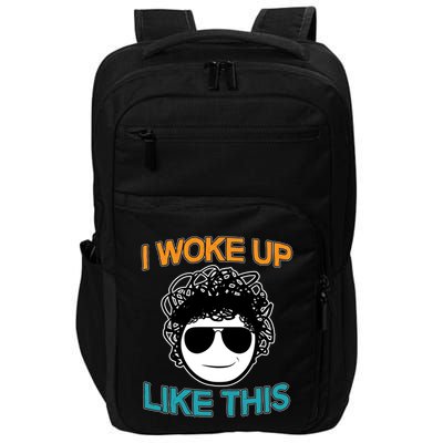 I Woke Up Like This Funny Emoji Smile Cool Face Impact Tech Backpack
