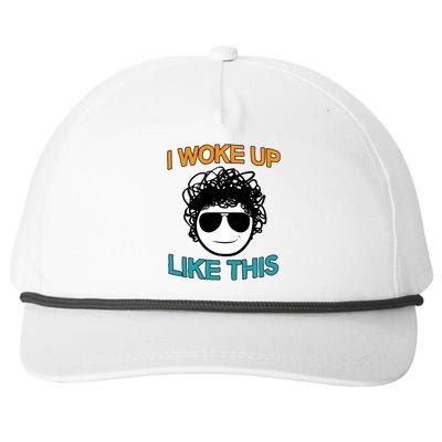 I Woke Up Like This Funny Emoji Smile Cool Face Snapback Five-Panel Rope Hat