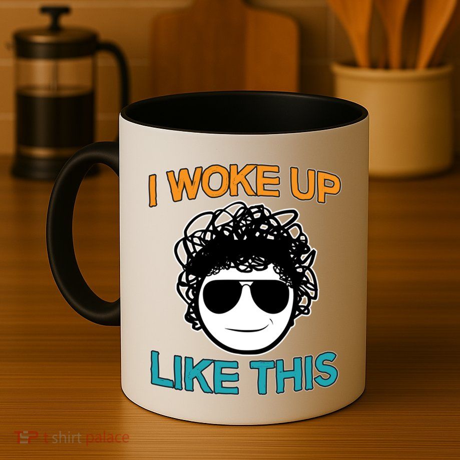 I Woke Up Like This Funny Emoji Smile Cool Face Mug