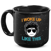 I Woke Up Like This Funny Emoji Smile Cool Face 15oz Campfire Ceramic Mug
