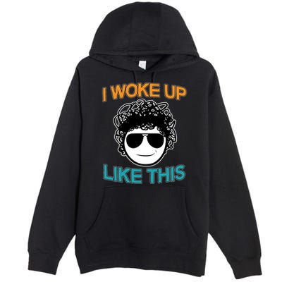 I Woke Up Like This Funny Emoji Smile Cool Face Premium Pullover Hoodie