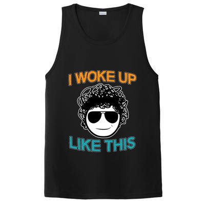 I Woke Up Like This Funny Emoji Smile Cool Face PosiCharge Competitor Tank
