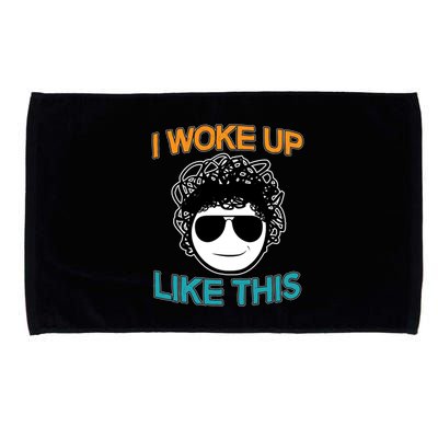 I Woke Up Like This Funny Emoji Smile Cool Face Microfiber Hand Towel