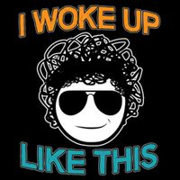 I Woke Up Like This Funny Emoji Smile Cool Face Cropped Pullover Crew