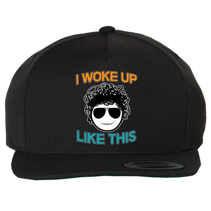 I Woke Up Like This Funny Emoji Smile Cool Face Wool Snapback Cap