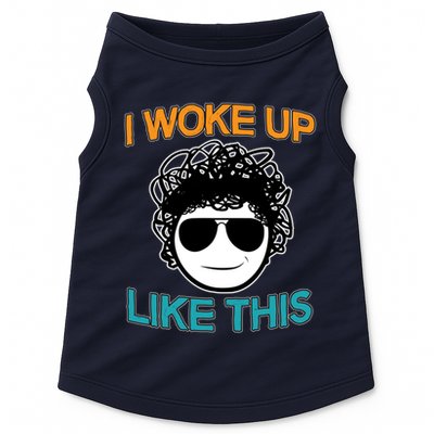 I Woke Up Like This Funny Emoji Smile Cool Face Doggie Tank