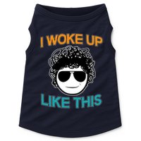 I Woke Up Like This Funny Emoji Smile Cool Face Doggie Tank