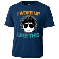 I Woke Up Like This Funny Emoji Smile Cool Face Performance Shirt