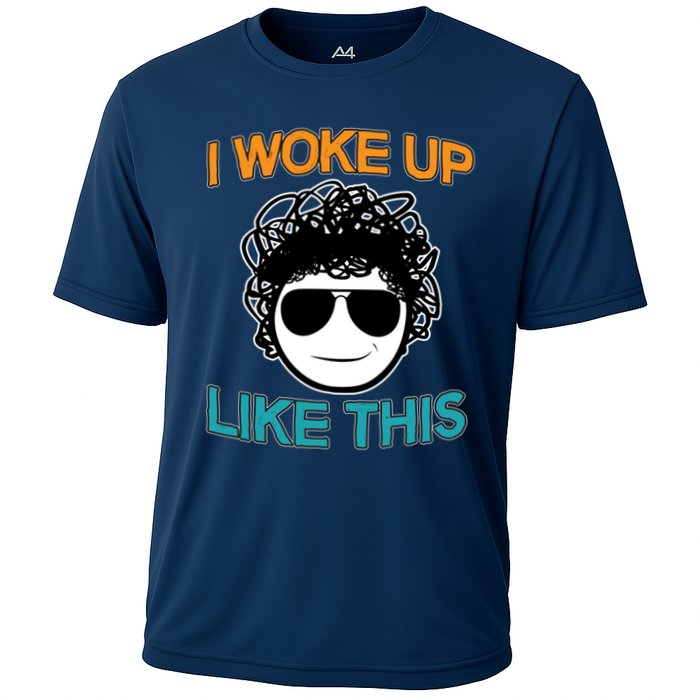 I Woke Up Like This Funny Emoji Smile Cool Face Performance Shirt