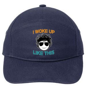 I Woke Up Like This Funny Emoji Smile Cool Face 7-Panel Snapback Hat