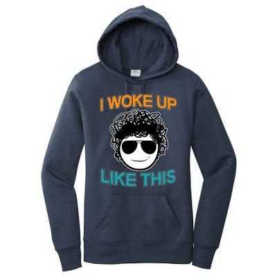 I Woke Up Like This Funny Emoji Smile Cool Face Women's Pullover Hoodie