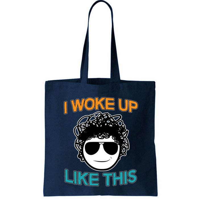 I Woke Up Like This Funny Emoji Smile Cool Face Bag
