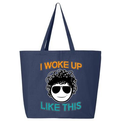 I Woke Up Like This Funny Emoji Smile Cool Face 25L Jumbo Tote