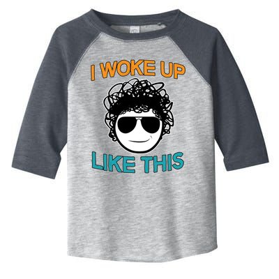 I Woke Up Like This Funny Emoji Smile Cool Face Toddler Fine Jersey T-Shirt
