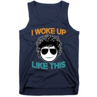 I Woke Up Like This Funny Emoji Smile Cool Face Tank Top