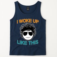 I Woke Up Like This Funny Emoji Smile Cool Face Tank Top