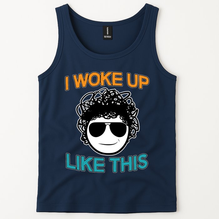 I Woke Up Like This Funny Emoji Smile Cool Face Tank Top