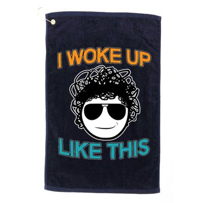 I Woke Up Like This Funny Emoji Smile Cool Face Golf Towel