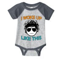 I Woke Up Like This Funny Emoji Smile Cool Face Infant Baby Jersey Bodysuit