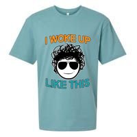 I Woke Up Like This Funny Emoji Smile Cool Face Sueded Cloud Jersey T-Shirt