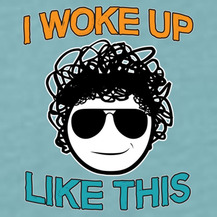 I Woke Up Like This Funny Emoji Smile Cool Face Sueded Cloud Jersey T-Shirt
