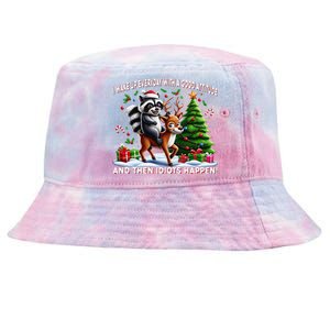 I Wake Up With A Good Attitude…Then Idiots Happen Raccoon Tie-Dyed Bucket Hat