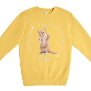 I Wake Up I Engage In Tomfoolery Silly Cat Meme Premium Crewneck Sweatshirt