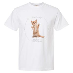 I Wake Up I Engage In Tomfoolery Silly Cat Meme Garment-Dyed Heavyweight T-Shirt