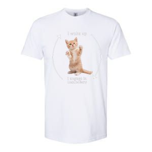 I Wake Up I Engage In Tomfoolery Silly Cat Meme Softstyle CVC T-Shirt