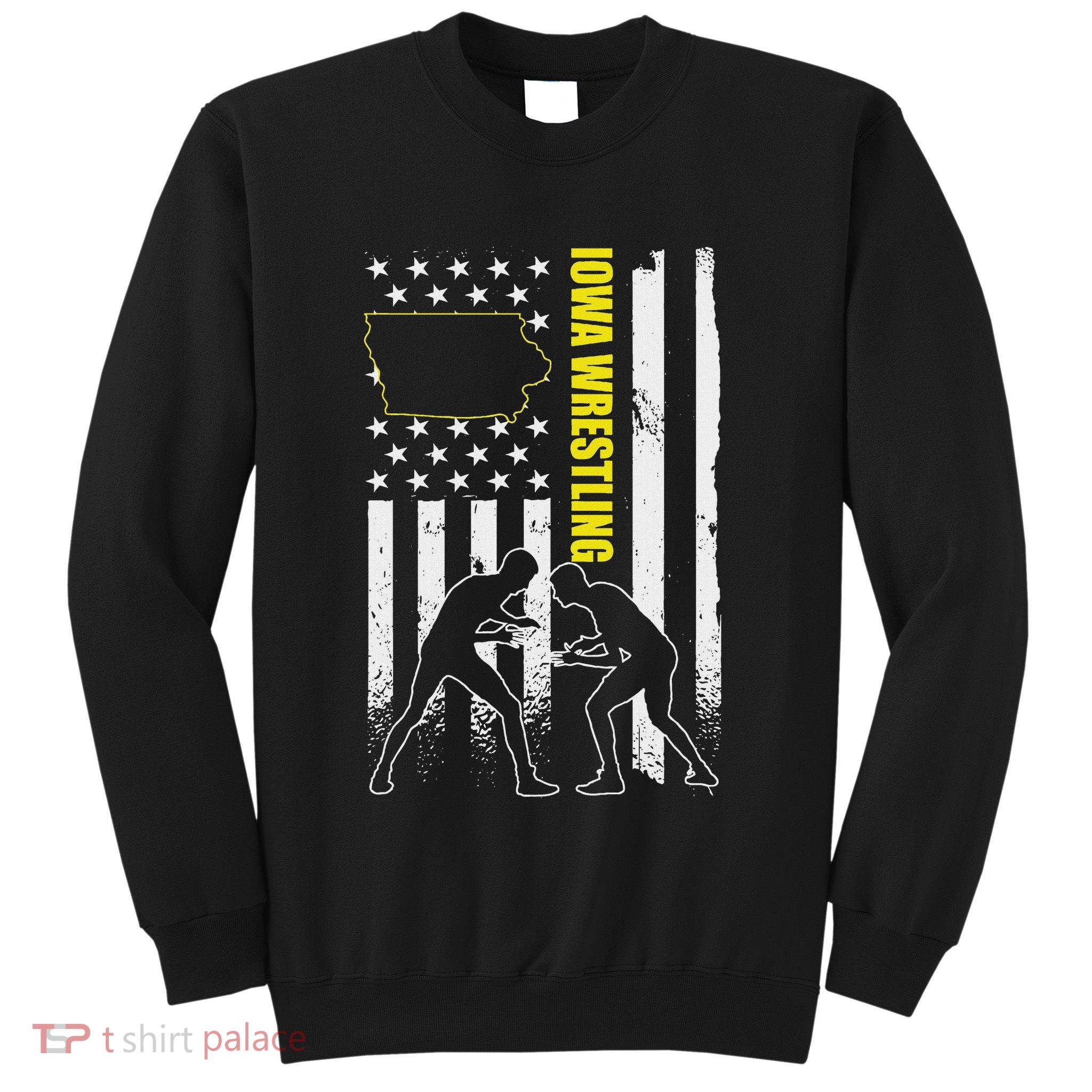 Iowa Wrestling Usa Flag Apparel American Flag Iowa Wrestler Sweatshirt