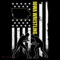 Iowa Wrestling Usa Flag Apparel American Flag Iowa Wrestler Tall T-Shirt