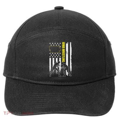 Iowa Wrestling Usa Flag Apparel American Flag Iowa Wrestler 7-Panel Snapback Hat