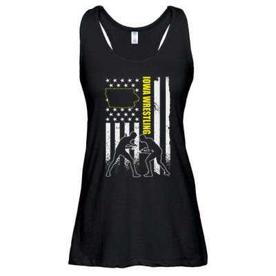 Iowa Wrestling Usa Flag Apparel American Flag Iowa Wrestler Ladies Essential Flowy Tank