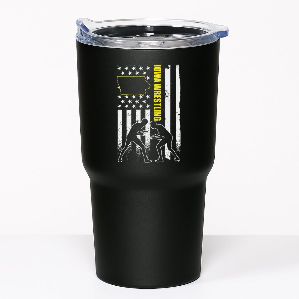 Iowa Wrestling Usa Flag Apparel American Flag Iowa Wrestler Tumbler