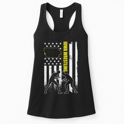 Iowa Wrestling Usa Flag Apparel American Flag Iowa Wrestler Womens Tank Top