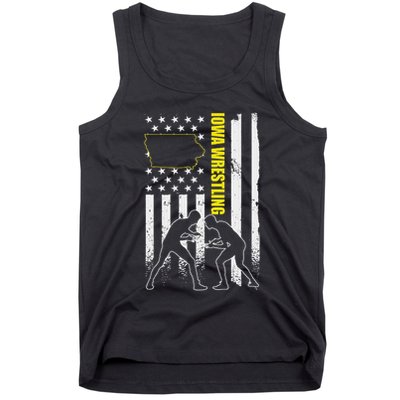 Iowa Wrestling Usa Flag Apparel American Flag Iowa Wrestler Tank Top