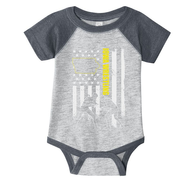 Iowa Wrestling Usa Flag Apparel American Flag Iowa Wrestler Infant Baby Jersey Bodysuit