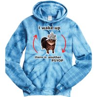 I Wake Up There Is Another Psyop Tin Foil Hat Cat Meme Tie Dye Hoodie
