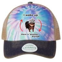 I Wake Up There Is Another Psyop Tin Foil Hat Cat Meme Legacy Tie Dye Trucker Hat
