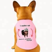 I Wake Up There Is Another Psyop Tin Foil Hat Cat Meme Doggie Tank