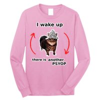 I Wake Up There Is Another Psyop Tin Foil Hat Cat Meme Long Sleeve Shirt