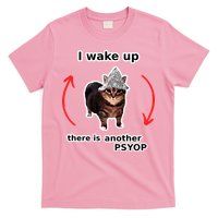 I Wake Up There Is Another Psyop Tin Foil Hat Cat Meme T-Shirt