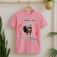 I Wake Up There Is Another Psyop Tin Foil Hat Cat Meme T-Shirt
