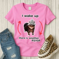 I Wake Up There Is Another Psyop Tin Foil Hat Cat Meme Womens T-Shirt