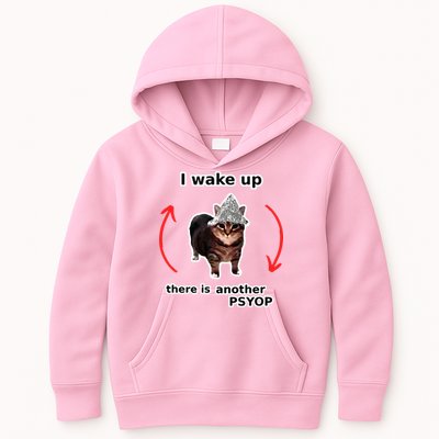 I Wake Up There Is Another Psyop Tin Foil Hat Cat Meme Kids Hoodie