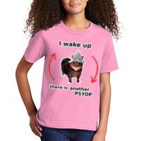 I Wake Up There Is Another Psyop Tin Foil Hat Cat Meme Kids T-Shirt