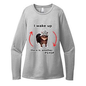 I Wake Up There Is Another Psyop Tin Foil Hat Cat Meme Womens CVC Long Sleeve Shirt